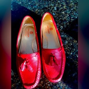 Ladies red Marc Jacobs loafers. Worn once size 10